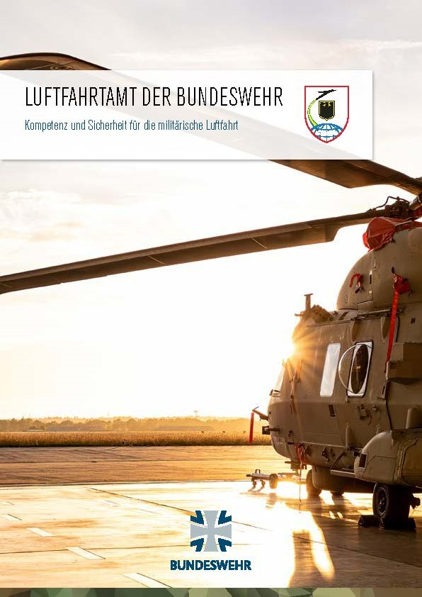 Das Bild zeigt das Titelbild der Broschüre vom Luftfahrtamt der Bundeswehr