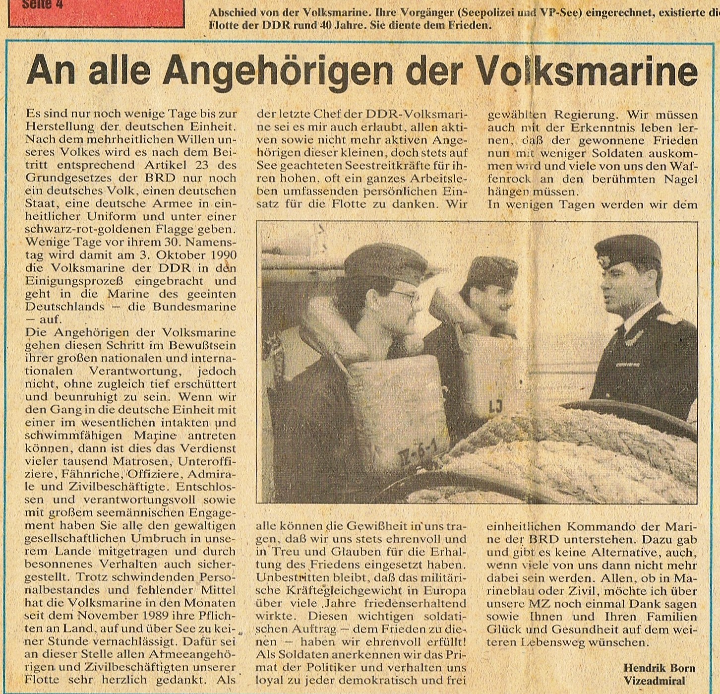 Abdruck einer Rede von 1990