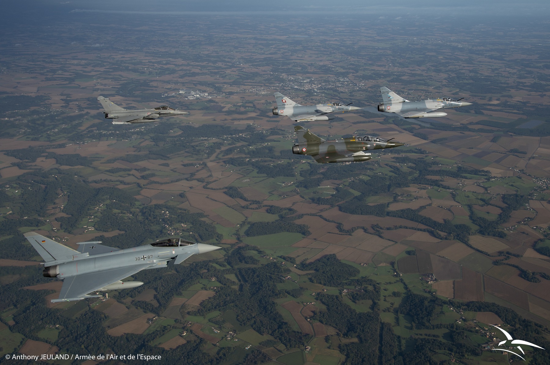Mirage, Rafale und Eurofighter bei der Übung VOLFA 2021.