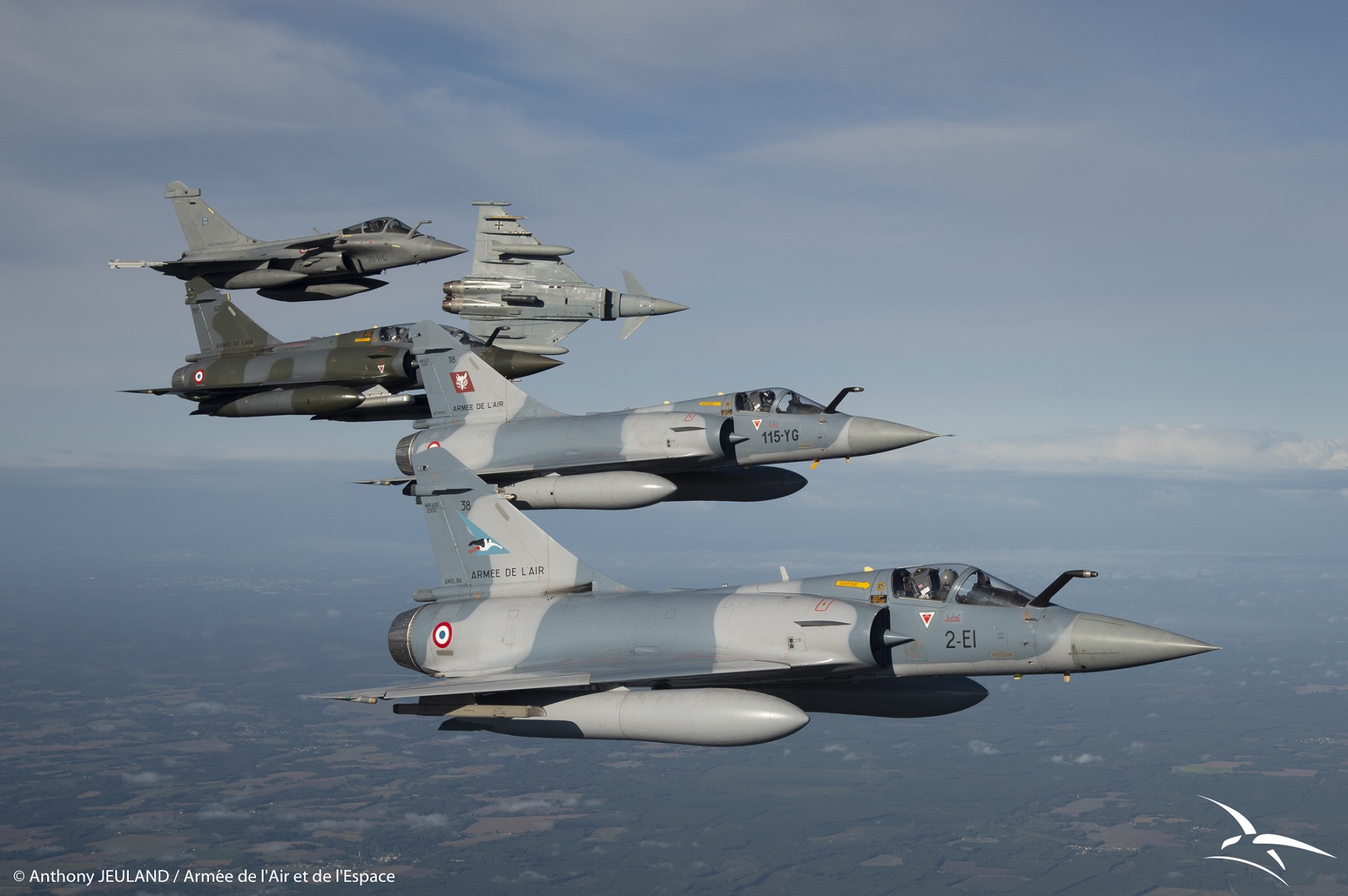 Mirage, Rafale und Eurofighter bei der Übung VOLFA 2021.