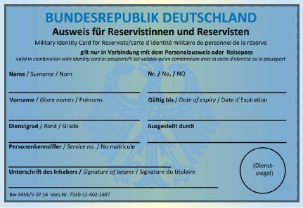 Der Ausweis für Reservistinnen und Reservisten