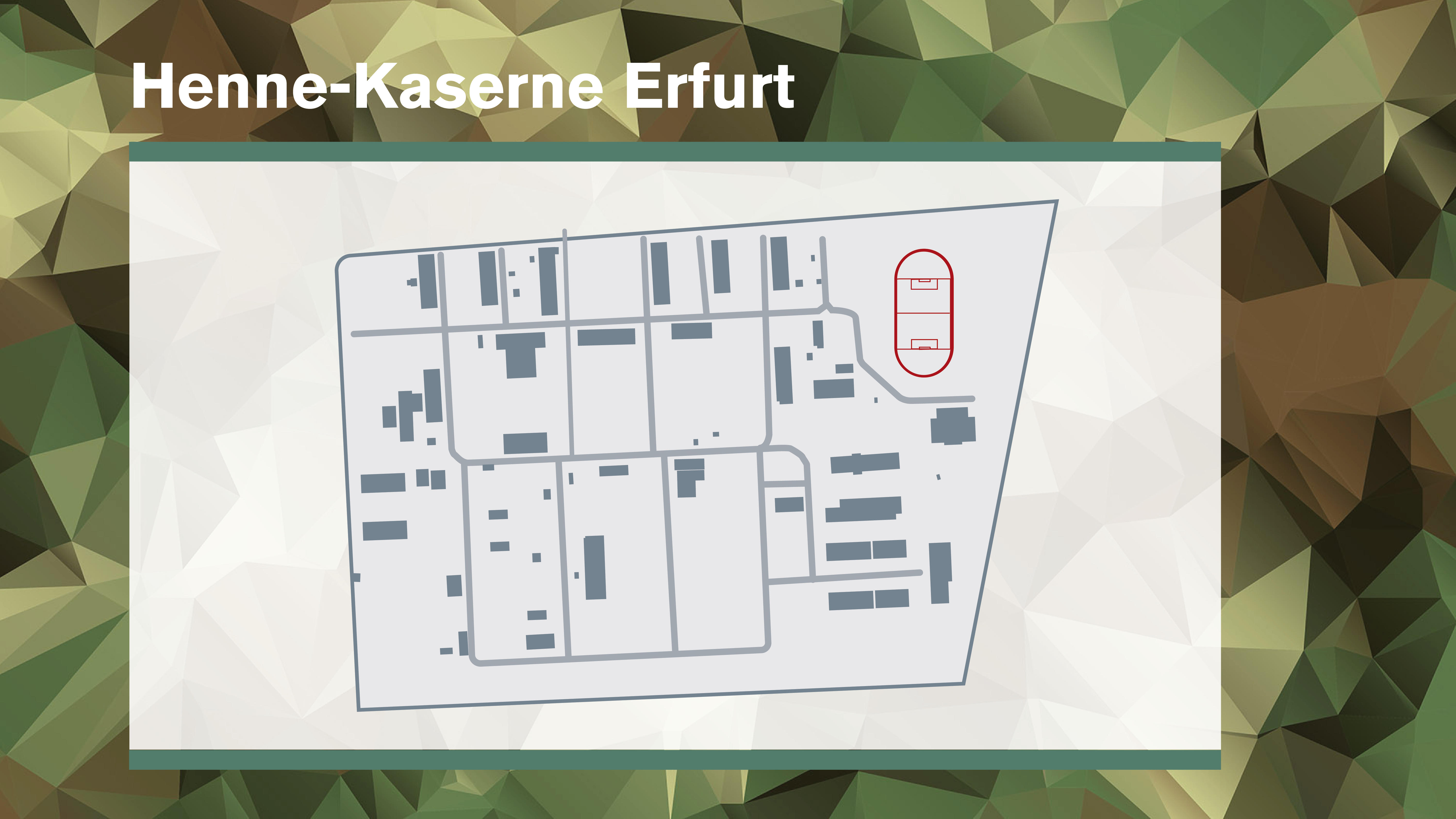 Eine digital bearbeiteter Lageplan der Kaserne.