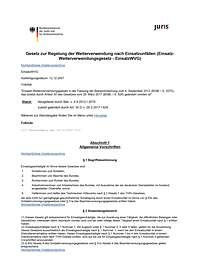 Deckblatt des Einsatz-Weiterverwendungsgesetzes