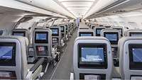 Die Sitze im A321 sind alle mit Displays ausgestattet.