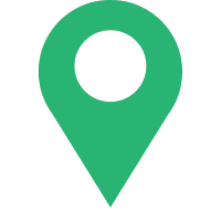 Ortsnadel in grün als Symbol für einen Ort