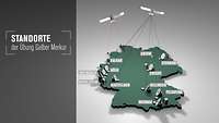 Eine Deutschlandkarte zeigt vernetzte Standorte