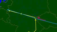 Teil 2 der Flugrouten des Passgierfliegers und der Alarmrotte.