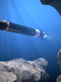 Underwater Torpedo Aimed at Target. Simulation