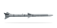 Luft-Luft-Rakete AIM-120 AMRAAM freigestellt in Seitenansicht