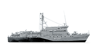 Minenjagdboot M1067 freigestellt in Seitenansicht