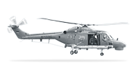 Bordhubschrauber Sea Lynx Mk88A freigestellt in Seitenansicht