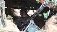 Soldat mit Maschinengewehr