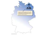 Die Deutschlandkarte mit dem markierten Geburtsort und dem Bild von Oberstleutnant Frank Palmgren