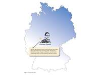 Die Deutschlandkarte mit dem markierten Geburtsort und dem Bild von Oberstleutnant Corinna Frenzel