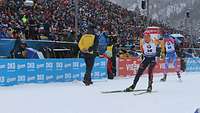 Biathletin auf der Strecke