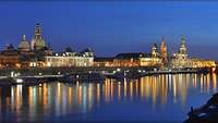 Panorama Dresden in der Dämmerung