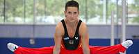 Marcel Nguyen Sportfördergruppe Todtnau-Fahl Kunstturner und Angehöriger der Sportfördergruppe Todtnau-Fahlbei einer Übung am Seitpferd