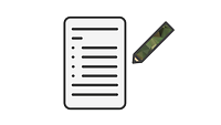 Die Grafik zeigt eine Liste und einen Stift 