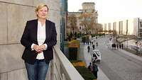 Porträt von Eva Högl vor dem Reichstag