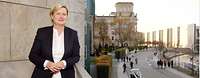 Porträt von Eva Högl vor dem Reichstag