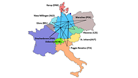 Auf der Europa-Grafik ist zu sehen mit welchen Stellen die deutschen Gefechtsstände ihre Daten austauschen.