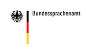 Die Wort-Bild-Marke der Bundesregierung mit Bundesadler, stilisierter Deuschlandflagge und dem Schriftzug Bundessprachenamt.