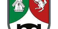 Wappenfarben Grün, Rot und Silbern, darauf silberne Windmühle, aufsteigendes Ross, Pionierbrücke.
