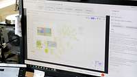 Monitor auf dem eine Mindmap zu sehen ist.