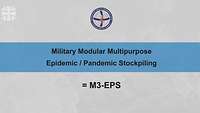 lettering Military Modular Multipurpose Epidemic / Pandemic Stockpiling is equal to M3-EPS