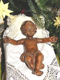 Das Christkind in einer Krippe