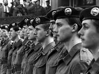 Army of Unity: Recruits made their first solemn pledge in 1990 Black-and-white shot of the soldiers who stood up