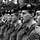 Black-and-white shot of the soldiers who stood up