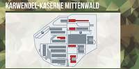 Schematische Darstellung des Kasernengeländes mit grauen und roten Flächen