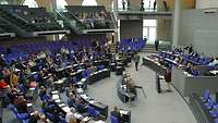 View into the plenary hall of the German Bundestag