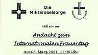Flyer zur Frauentags-Andacht