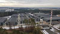 Luftaufnahme Luftbild des neuen Instandsetzungszentrums 11 in Manching.