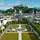 Panorama vom Mirabellgarten mit der Altstadt Salzburg