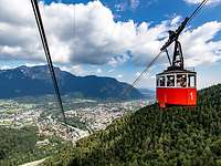 Predigtstuhlbahn Großkabinenbahn der Predigtstuhlbahn im Landschaftspanorama