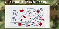 Grafische Darstellung des Kasernengeländes mit grauen und roten Kästchen