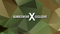 Logo Bundeswehr Exclusive auf grünem Polygon-Muster