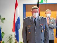 Stabshauptmann Markus Berg Ein Soldat mit Mund-Nasen-Schutz