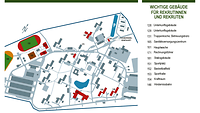 Wo ist was in der Theodor-Blank-Kaserne? Eine schematische Darstellung der Gebäude und Sportanlagen der Theodor-Blank-Kaserne in Rheine