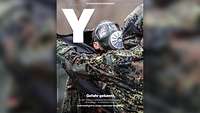 Das Cover vom Y-Magazin mit Foto von Soldaten in ABC-Schutzkleidung
