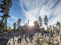 Patriot-Startgerät im kalten Norwegen Ein Patriot-Startgerät in der Stellung bei eisiger Kälte und sonnigem Wetter in Norwegen.
