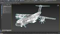 3D-Modell eines A400M am Bildschirm.