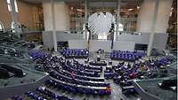 Der Plenarsaal im Bundestag.