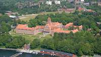 An aerial photo of the ‘red castle’.