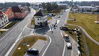 Luftbild vom Haupttor der Infanterieschule