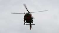 Der neue Rettungshubschrauber im Landeanflug.