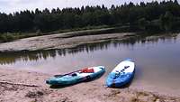 zwei Standup_Paddle 120u.140kg 2 am See